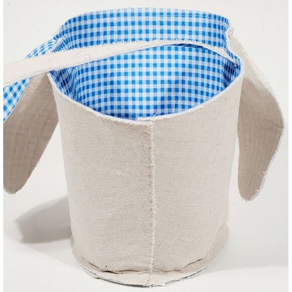 Easter Basket with Bunny Ears and Handle for Toddler Boys or Girls (Blue) - Picture 4 of 8